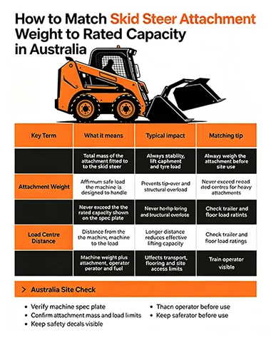 How to Match Skid Steer Attachment Weight to Rated Capacity in Australia — construction equipment attachments