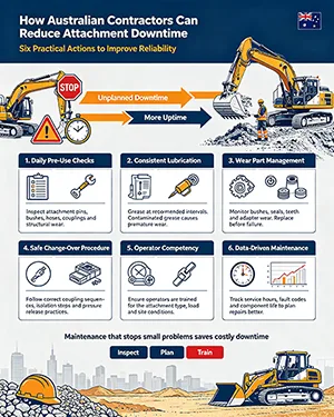 How Australian Contractors Can Reduce Attachment Downtime — construction equipment attachments